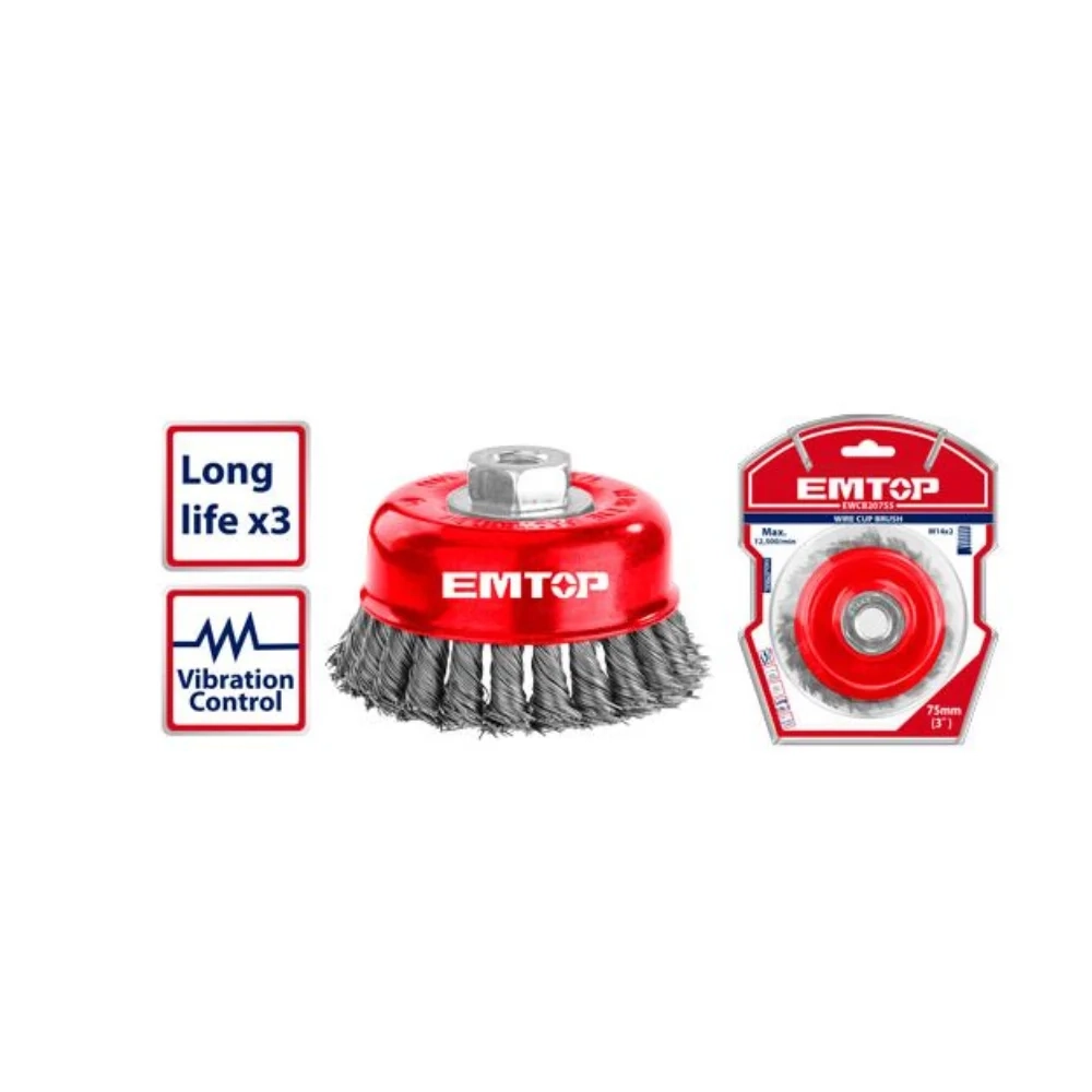 Щетка из проволочной чашки EMTOP EWCB20755 купить