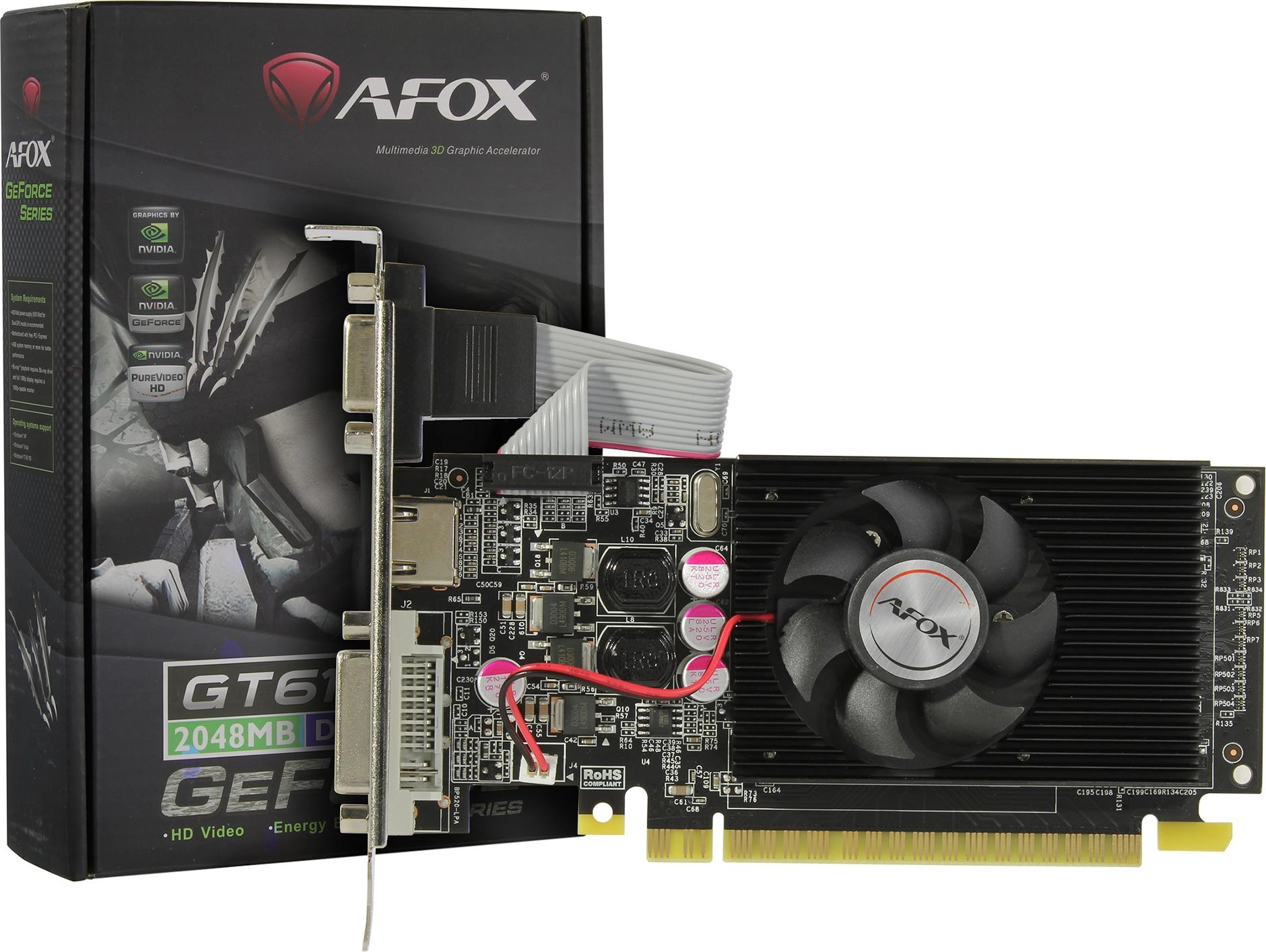 Видеокарта Afox GeForce GT 610 2 Гб GDDR3 недорого