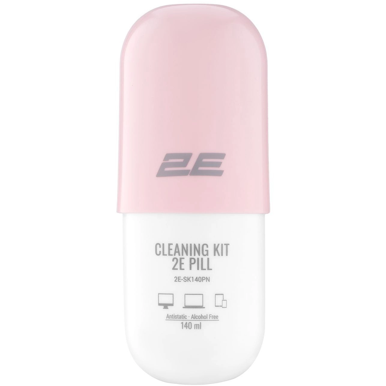 Tozalash toʻplami 2E PILL uchun ofis texnikasi (Liquid 140ml + salfetka 20sm), White-pink sotib olish