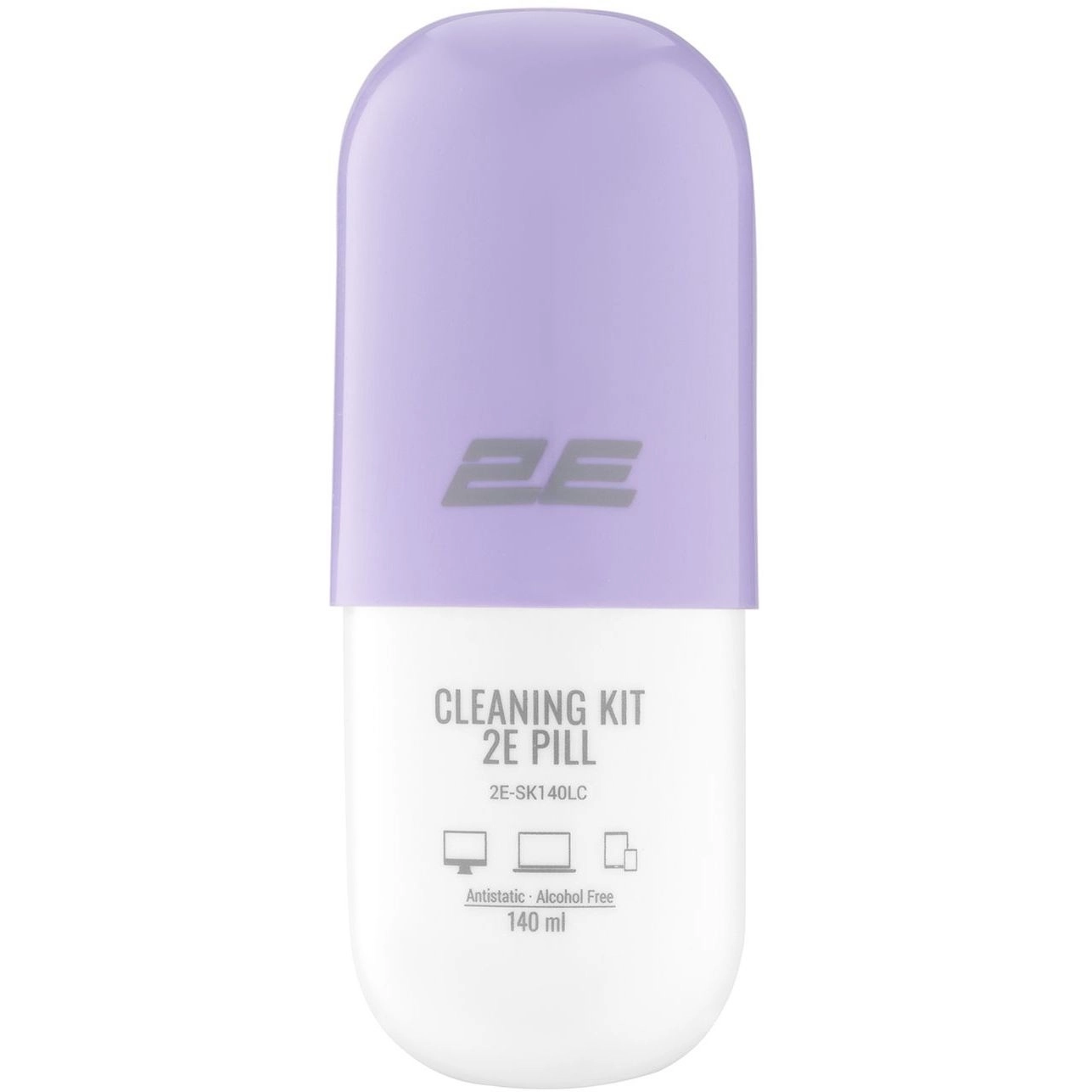 Tozalash to‘plami 2E PILL ofis texnikasi uchun (Liquid 140 ml + salfetka 20 sm), White-lilac sotib olish