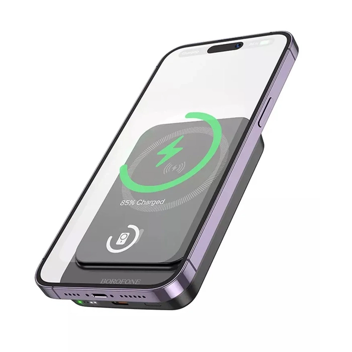 Внешний аккумулятор Powerbank с беспроводной зарядкой Borofone BJ63A 10000мАч черный - фото №3 Внешний аккумулятор Powerbank с беспроводной зарядкой Borofone BJ63A 10000мАч черный в Узбекистане
