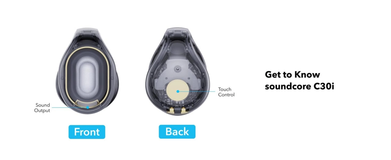 Беспроводные наушники Anker Soundcore C30i черный в Узбекистане