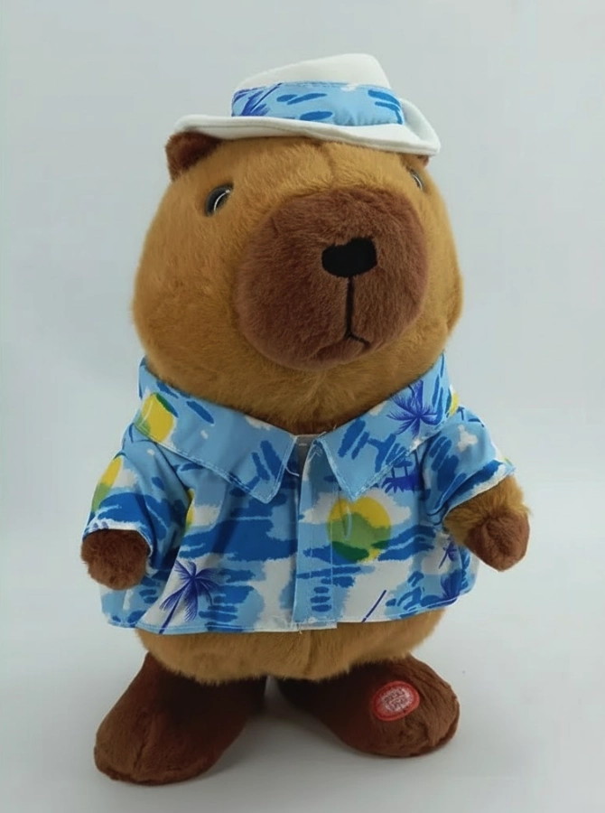 Plush Toys CapyBara intreaktiv musiqali yumshoq o'yinchoq (shlyapa bilan) sotib olish