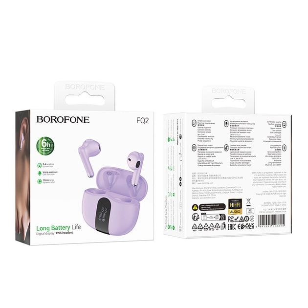 Беспроводные наушники Borofone FQ2 фиолетовый онлайн