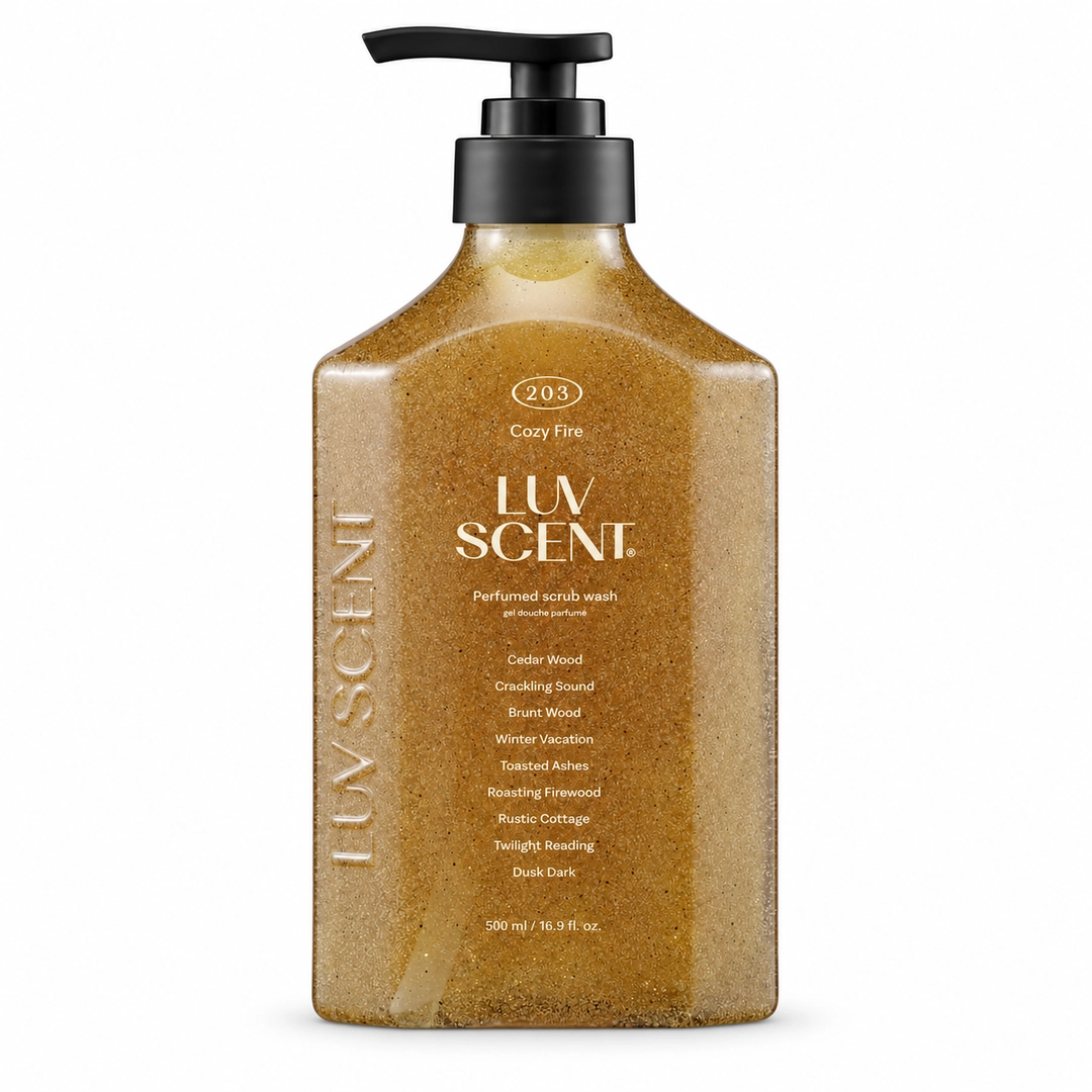 LUV SCENT 203 Cozy Fire parfyumerlangan tana skrab-geli sotib olish