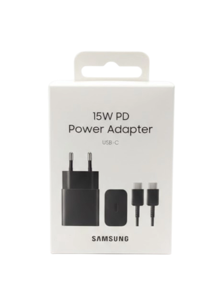 Samsung 15W PD Power Adapter USB-C  quvvatlash uskunasi, Black. Orginal sotib olish
