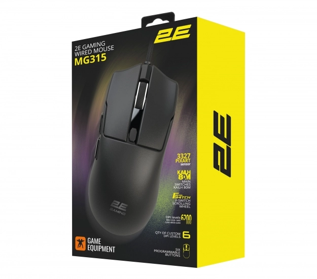 2E GAMING MG315 sichqonchasi, USB‑A, qora onlayn