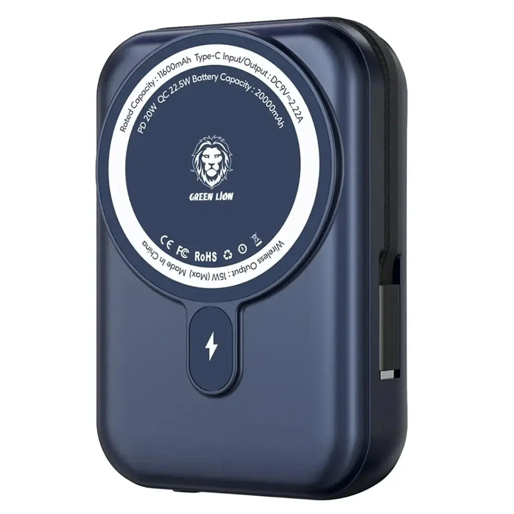 Green Lion  Monaco MagSafe Power Bank 20000mAh Blue tashqi akkumulyatori sotib olish