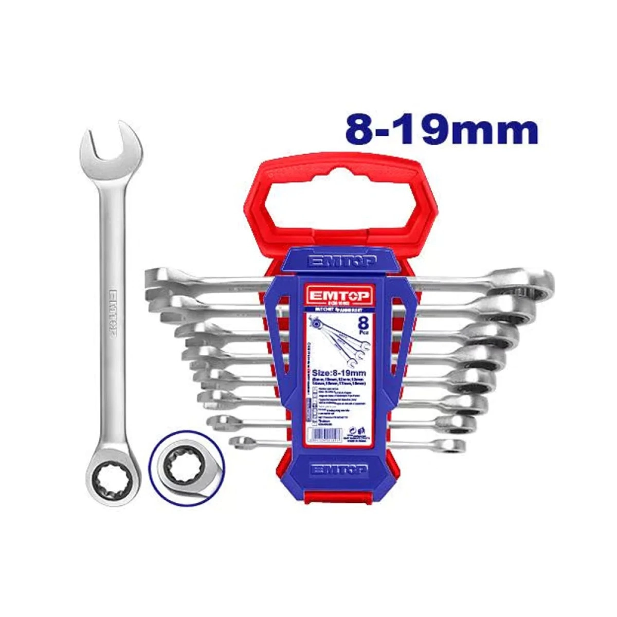 EMTOP ECSS10802 Kombinatsiyalangan kalitlar to'plami (tishli mexanizm bilan) sotib olish
