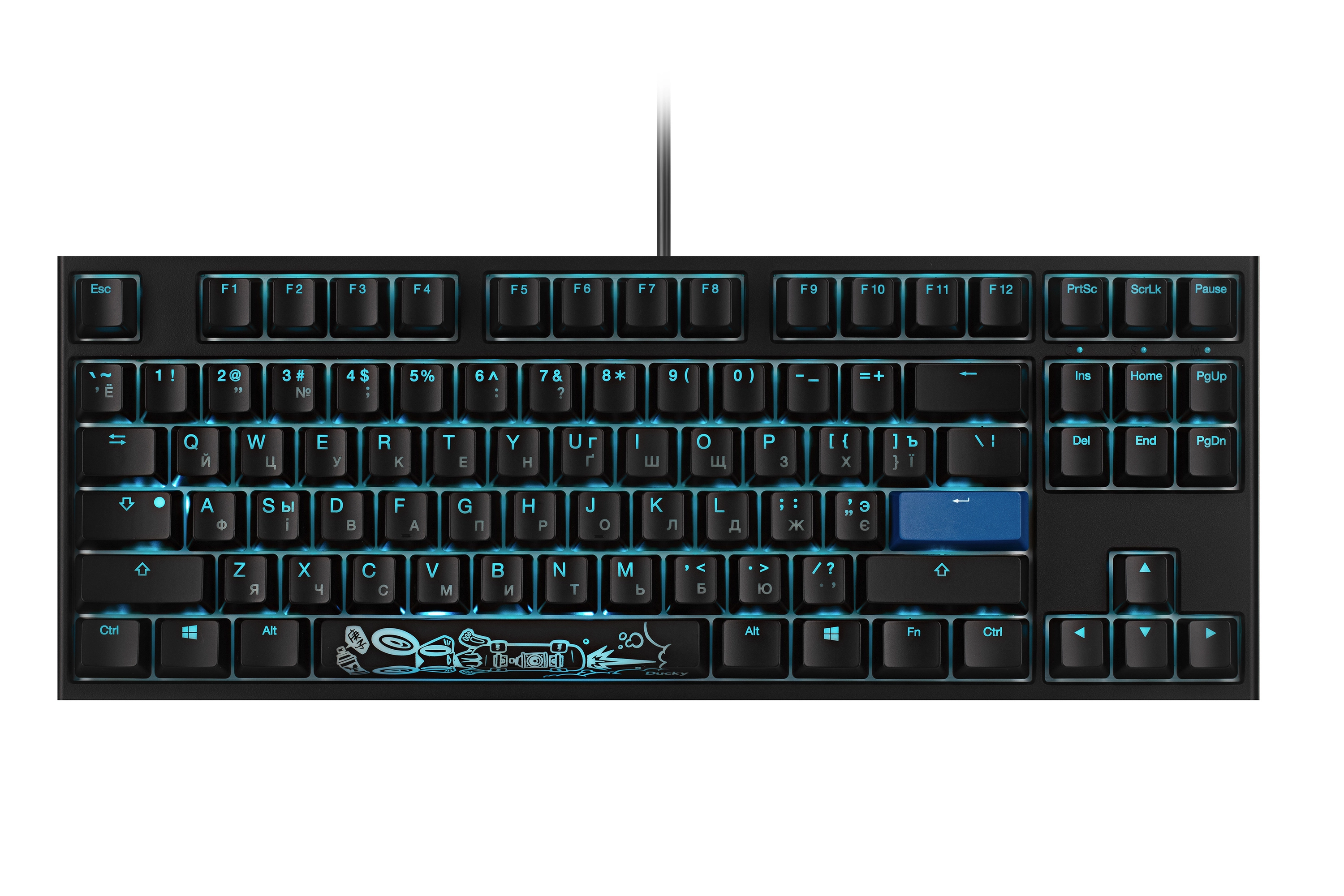 Ducky One 2 TKL RGB LED UA/RU Cherry Red (Black-White) klaviaturasi onlayn