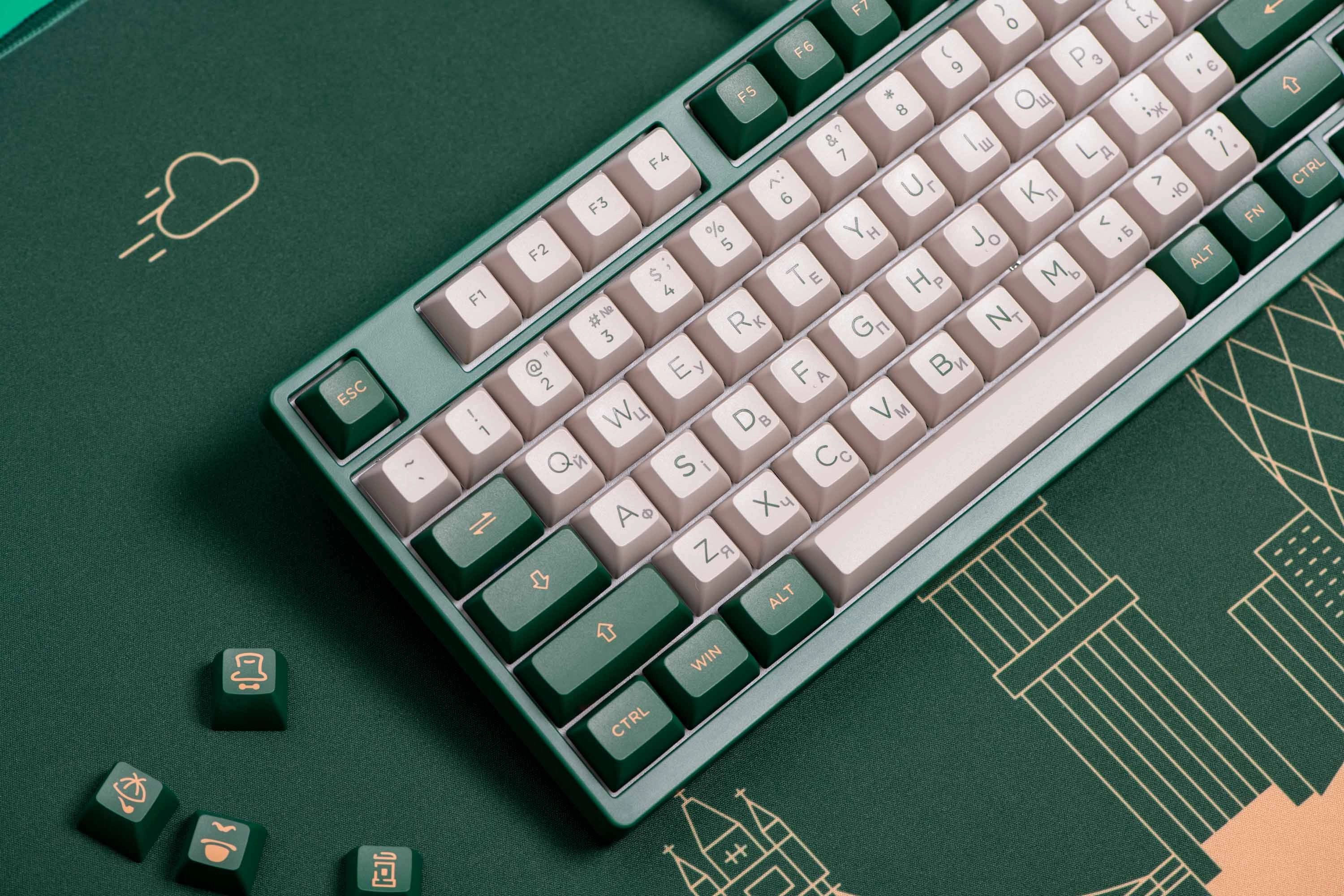 Akko 3098S London 98Key CS Jelly Pink USB-A Hot-swappable EN/UKR, RGB yashil klaviaturasi onlayn