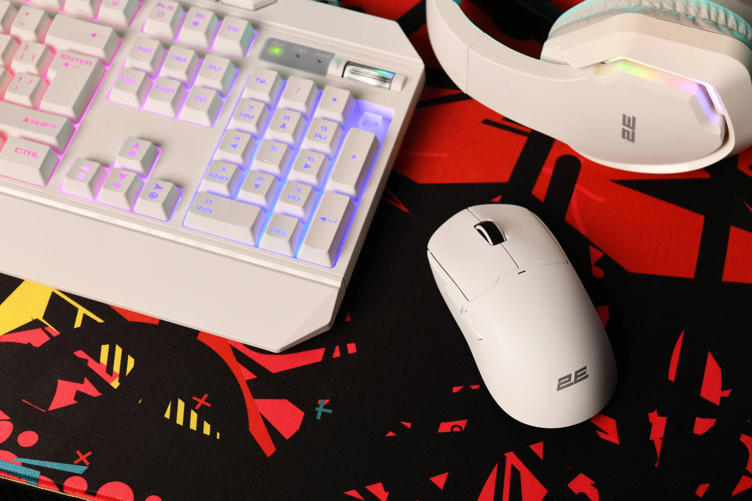 2E GAMING MG355 WL, RGB, USB-A/WL sichqonchasi, White onlayn