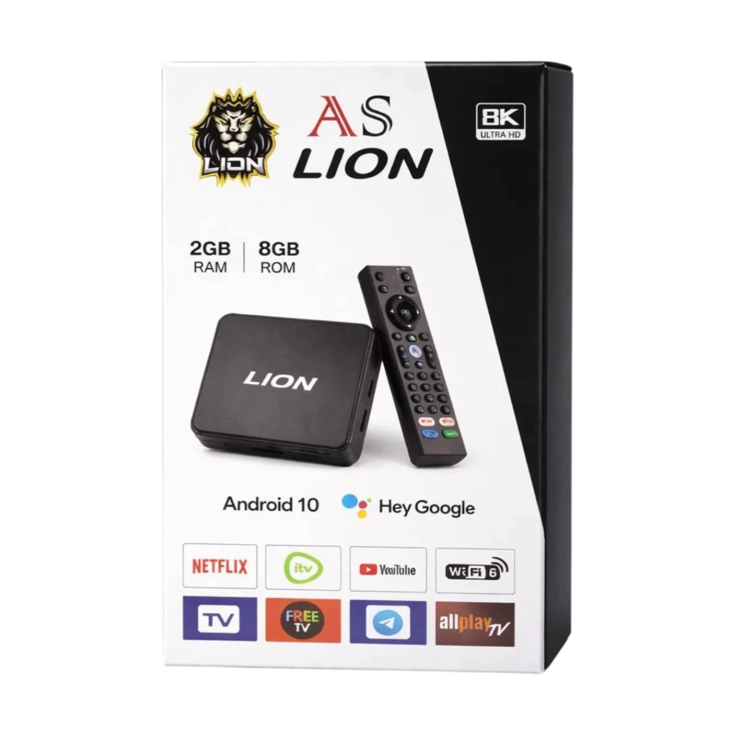 Смарт ТВ приставка LION TV 2/8 GB, 4K UHD, Android 12, Black недорого