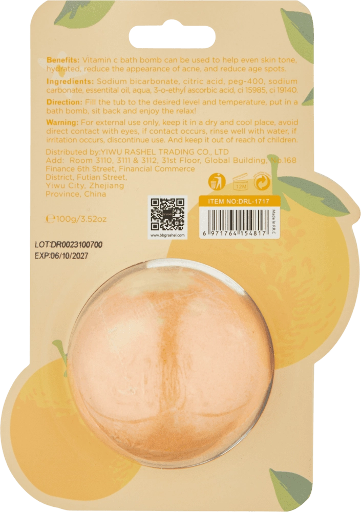 Бомбочка для ванны VITAMIN C BATH BOMB 100GR недорого