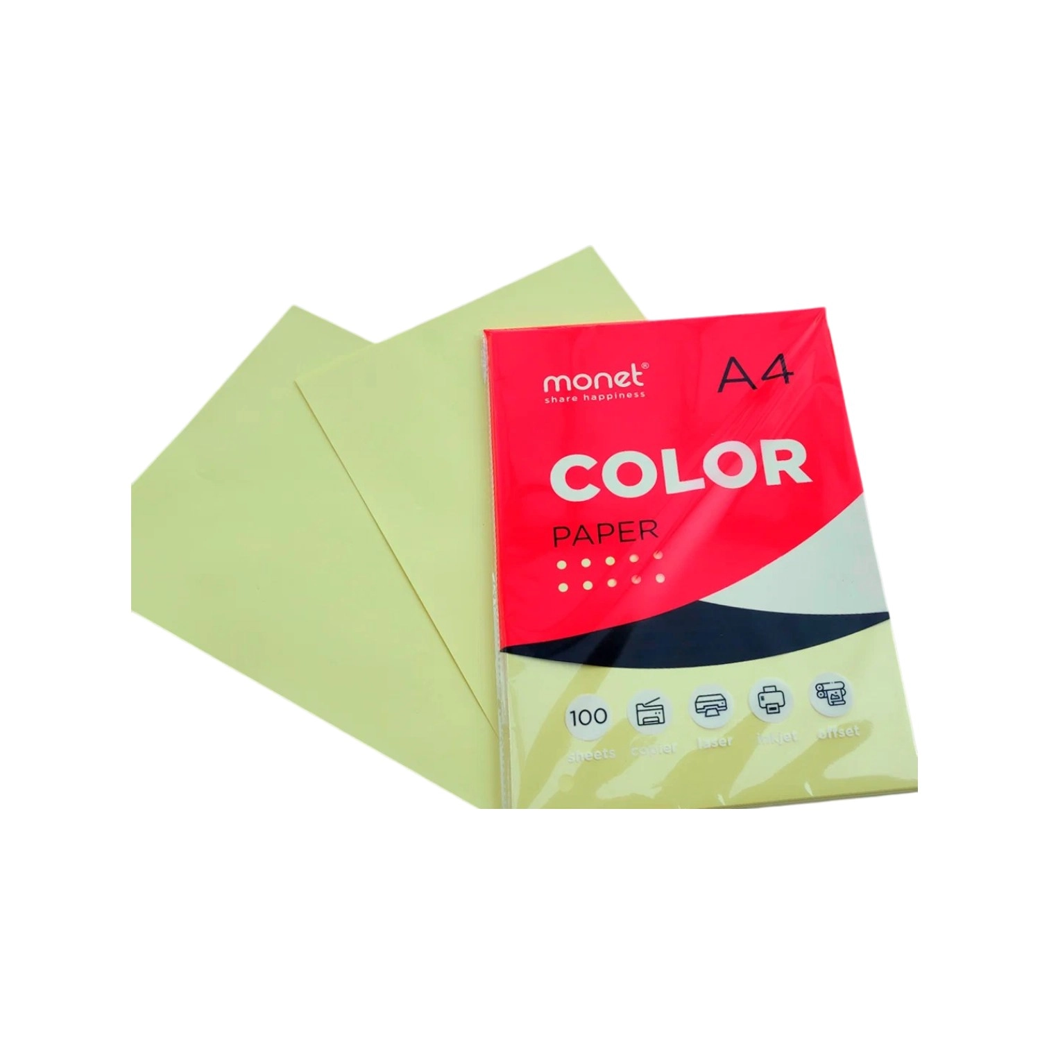 Цветная бумага светло-зелёная A4 2CP004 (100 шт) купить