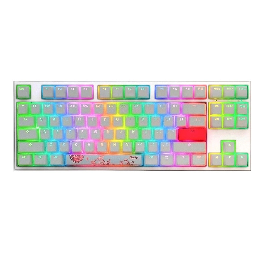 Ducky One 2 TKL RGB Cherry Speed Silver USB White klaviaturasi sotib olish
