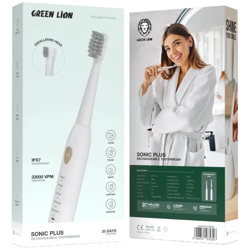 Green Lion Sonic Plus qayta zaryadlanuvchi tish cho‘tkasi arzon