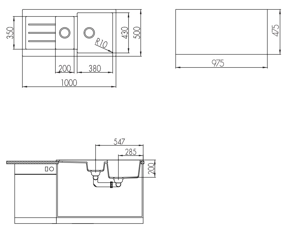 Кухонная мойка Hofmann SSD1050MB/HF arzon