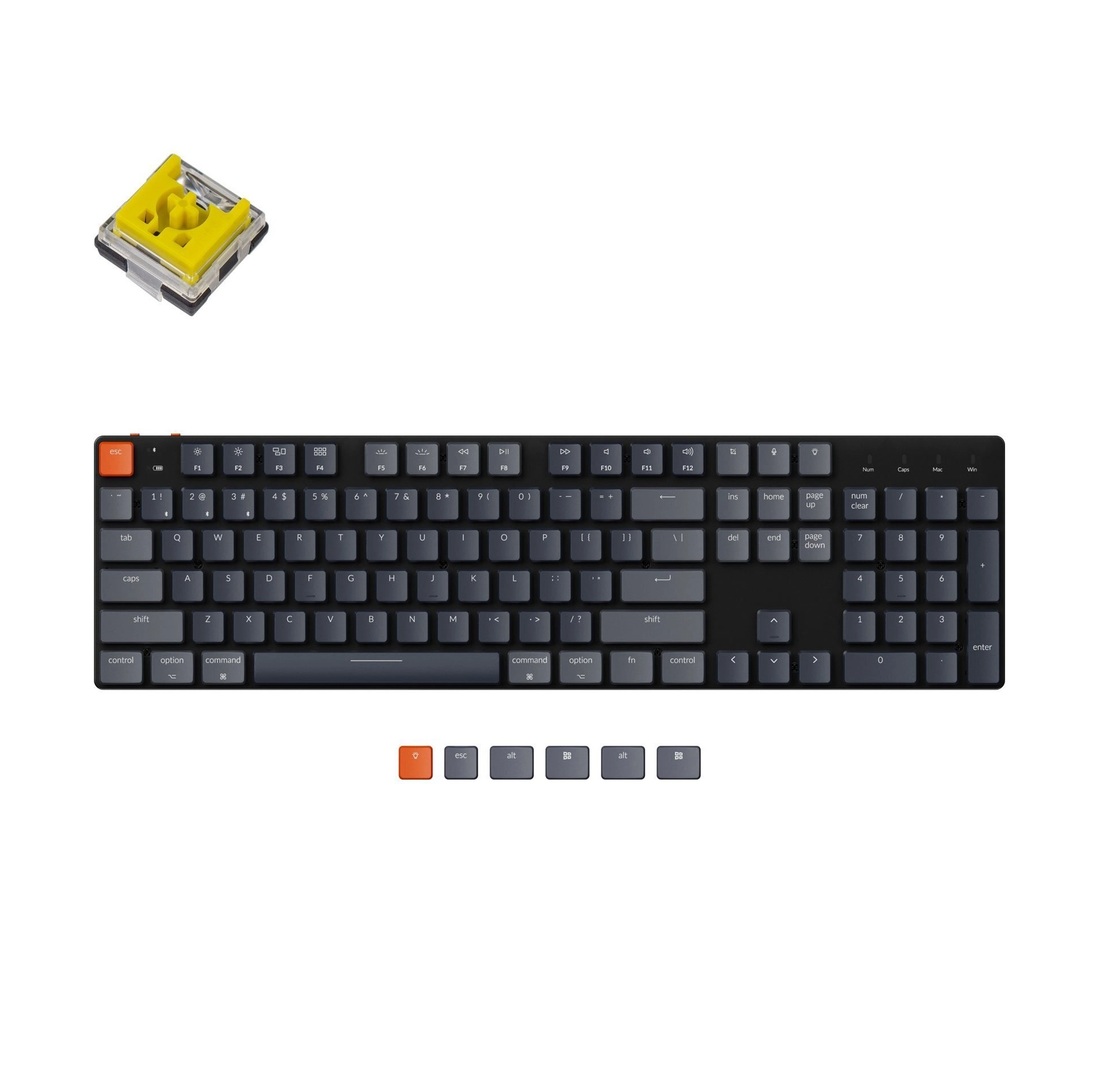 Клавиатура Keychron K5SE 104 Key Optical Banana White Led Hot-Swap WL UA Black купить