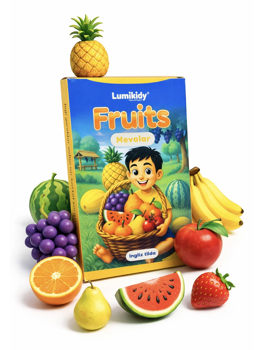 Bolalar rivojlanishi uchun kartochkalar: Mevalar - Fruits (ingliz tilida) sotib olish