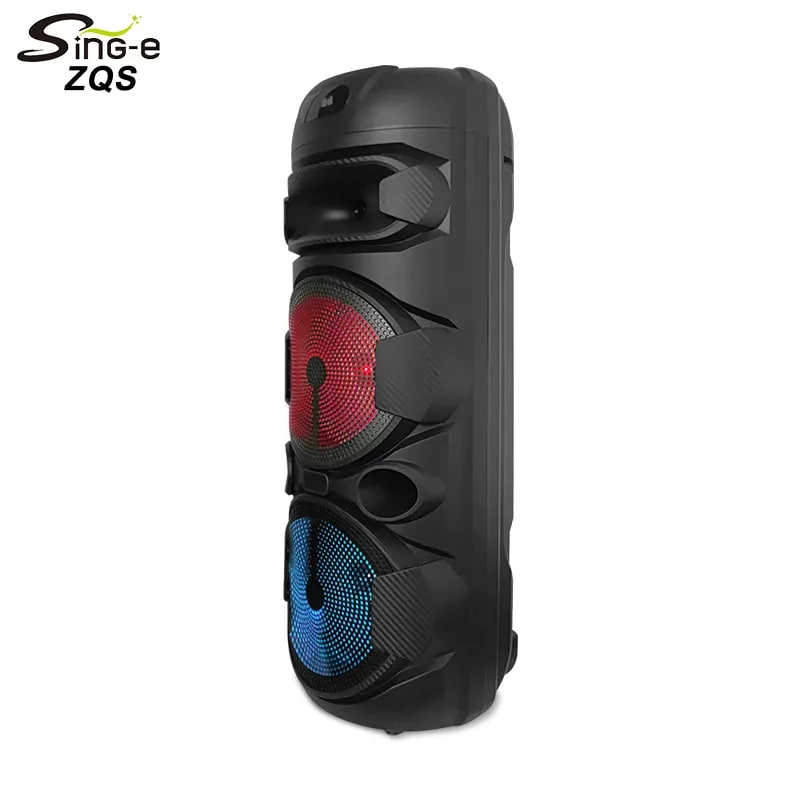 Sing-e ZQS8220 qora portativ kolonkasi + mikrofon arzon