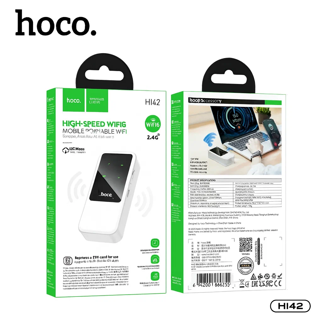 Hoco HI42 4G portativ Wi-Fi 6 routeri bo'lib to'lash
