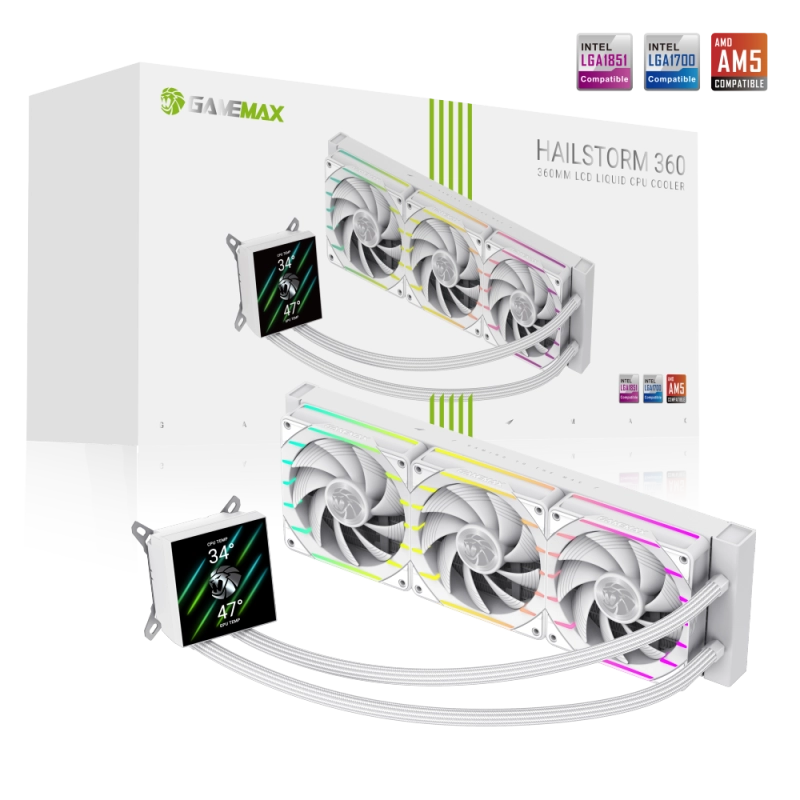 Кулер HAILSTORM 360 LCD WH купить
