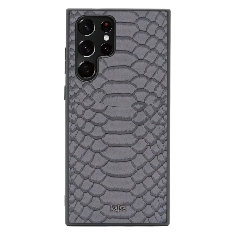 Samsung Galaxy S23/S23 Ultra uchun Kajsa Snake Pattern kulrang g'ilofi sotib olish
