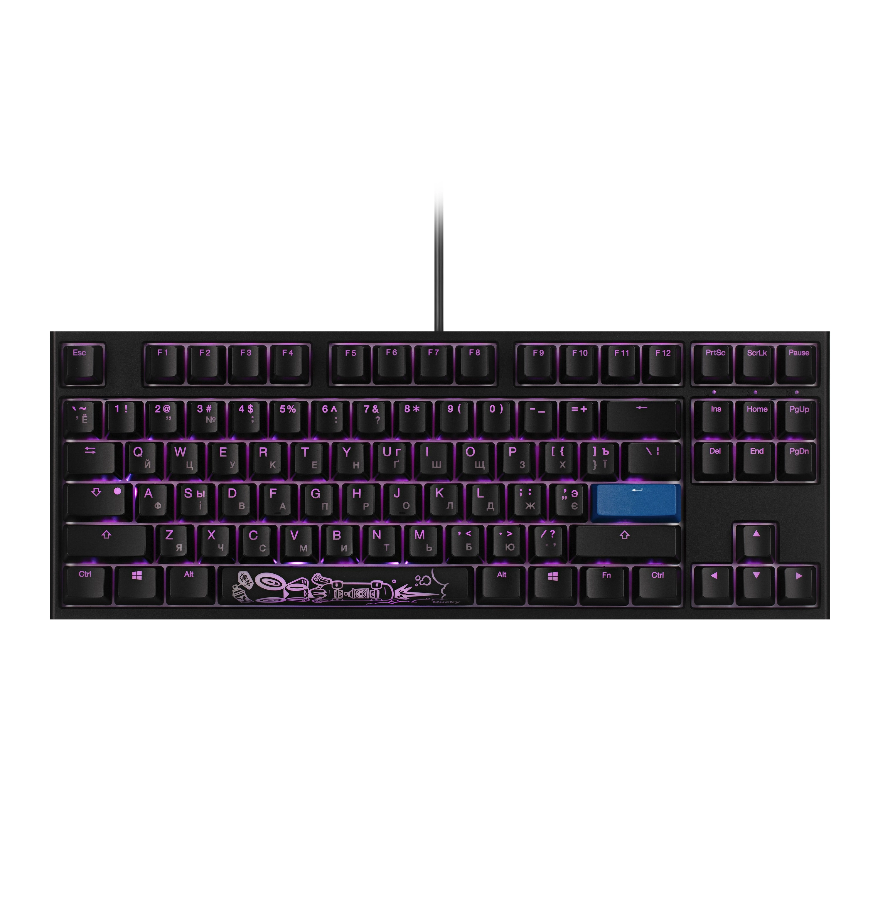Ducky One 2 TKL RGB LED UA/RU Cherry Red (Black-White) klaviaturasi sotib olish