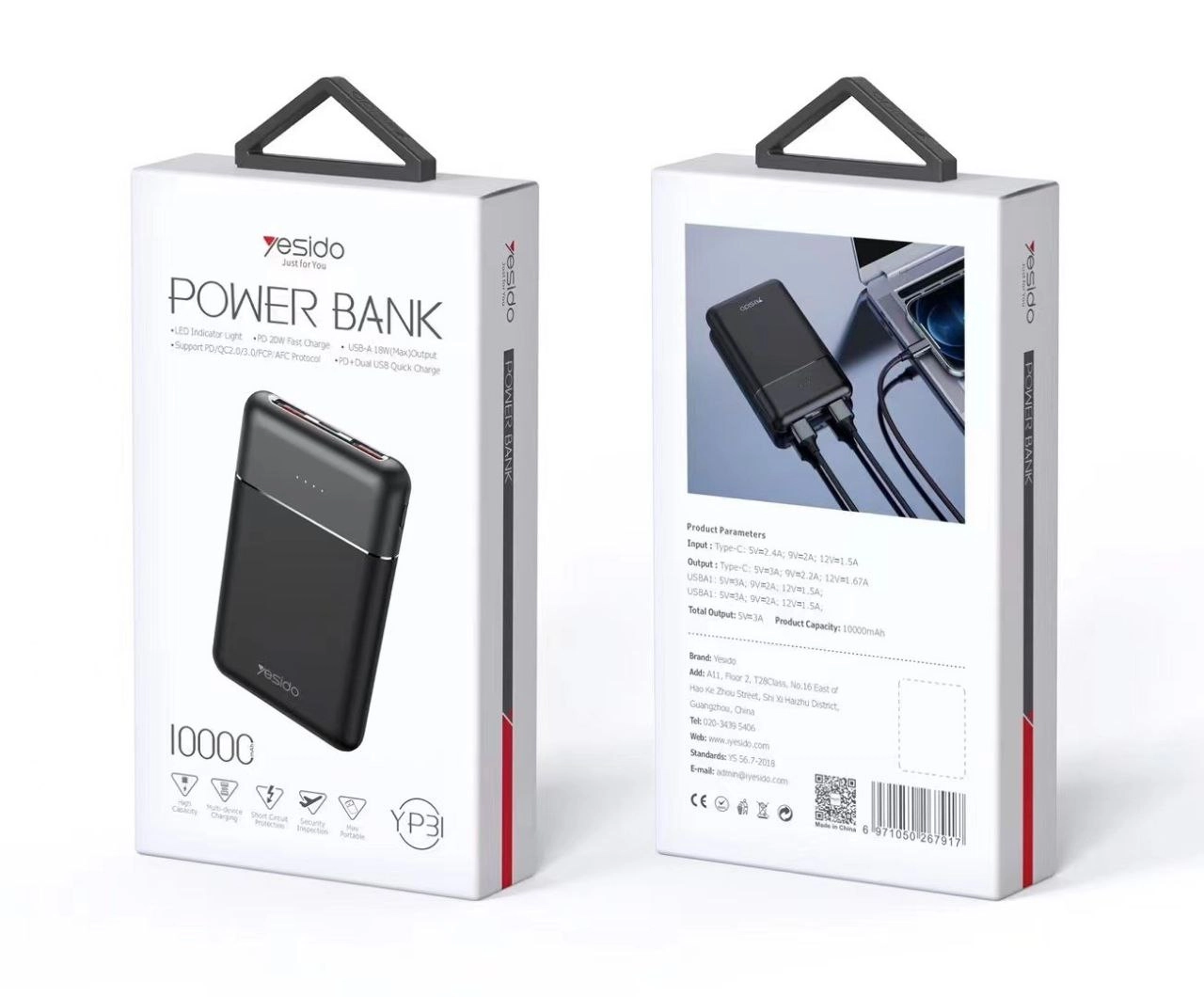Yesido YP35 10000 mah tashqi akkumulyatori arzon