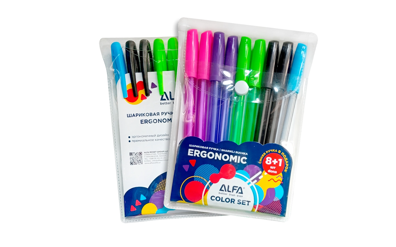 Ergonomic COLOR SET 1BP013 sharikli ruchkalar sotib olish