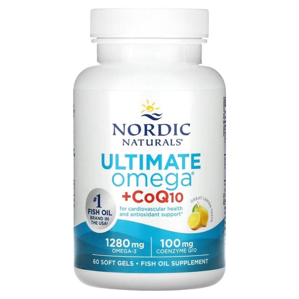 Nordic Naturals Ultimate Omega + CoQ10 Omega-3 va Koenzim Q10, 640 mg, 60 kapsula (01890) O'zbekistonda