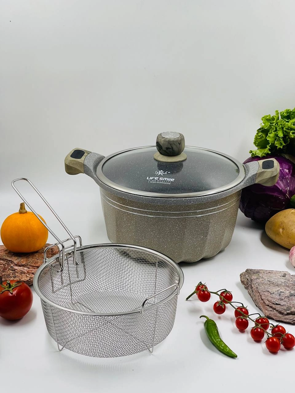 Qozon Life Smile 28sm 6.9l, BEIGE sotib olish