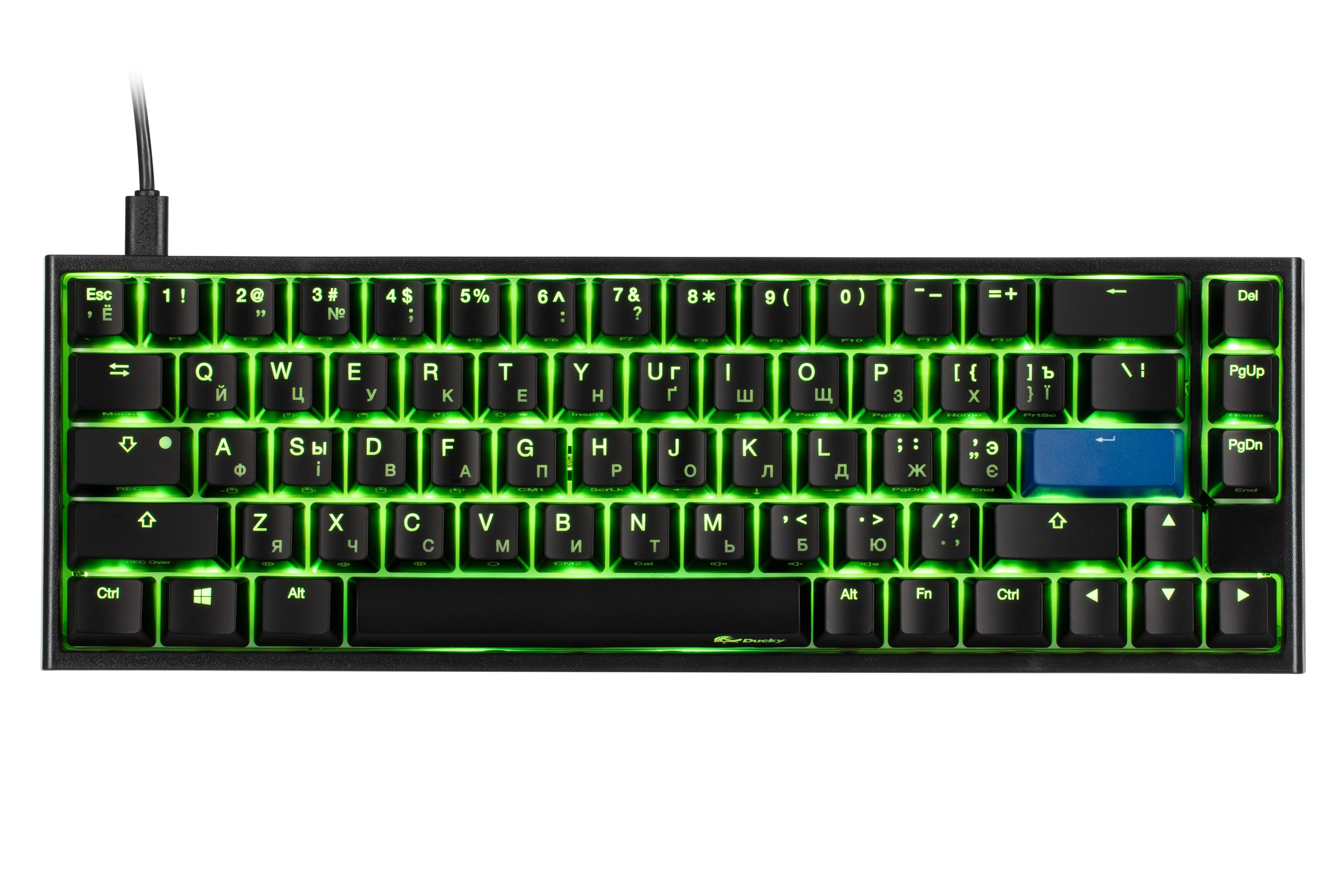 Ducky One 2 SF RGB LED Cherry Silent Red UA/RU Black-White klaviaturasi arzon