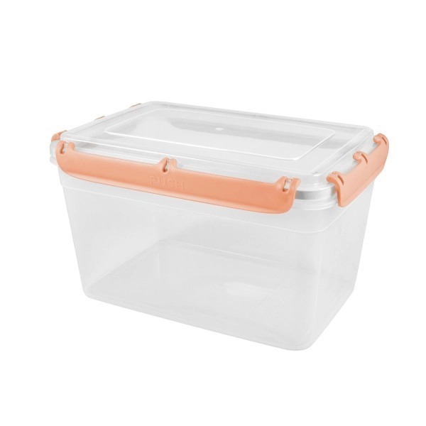 Контейнер для продуктов Plast Team BERGEN, с защелками и силиконовой вставкой, 4,5л персиковая карамель купить