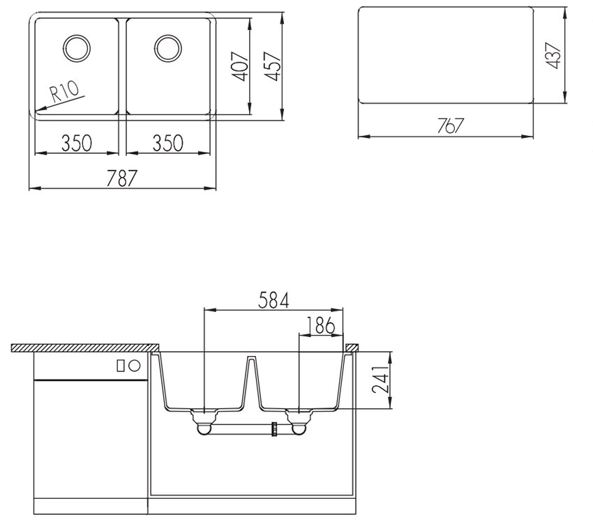 Кухонная мойка Hofmann SSDB7946MB/HF arzon
