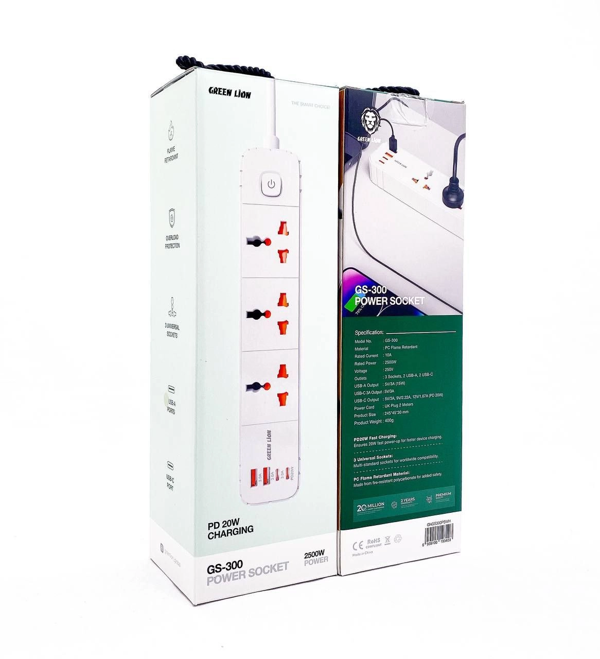 Pilot Green Lion GS300 ko'p funktsiyali rozetkasi, White arzon