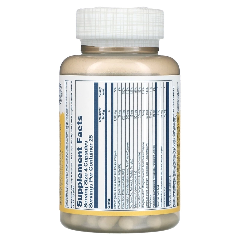 Solaray Mega Multi Mineral temirsiz mineral kompleksi 100 kapsula (04513) arzon