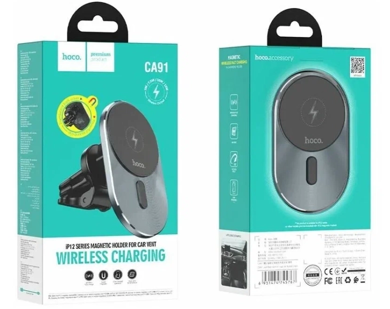 Автомобильный держатель с беспроводной зарядкой Hoco CA91 Magic характеристики