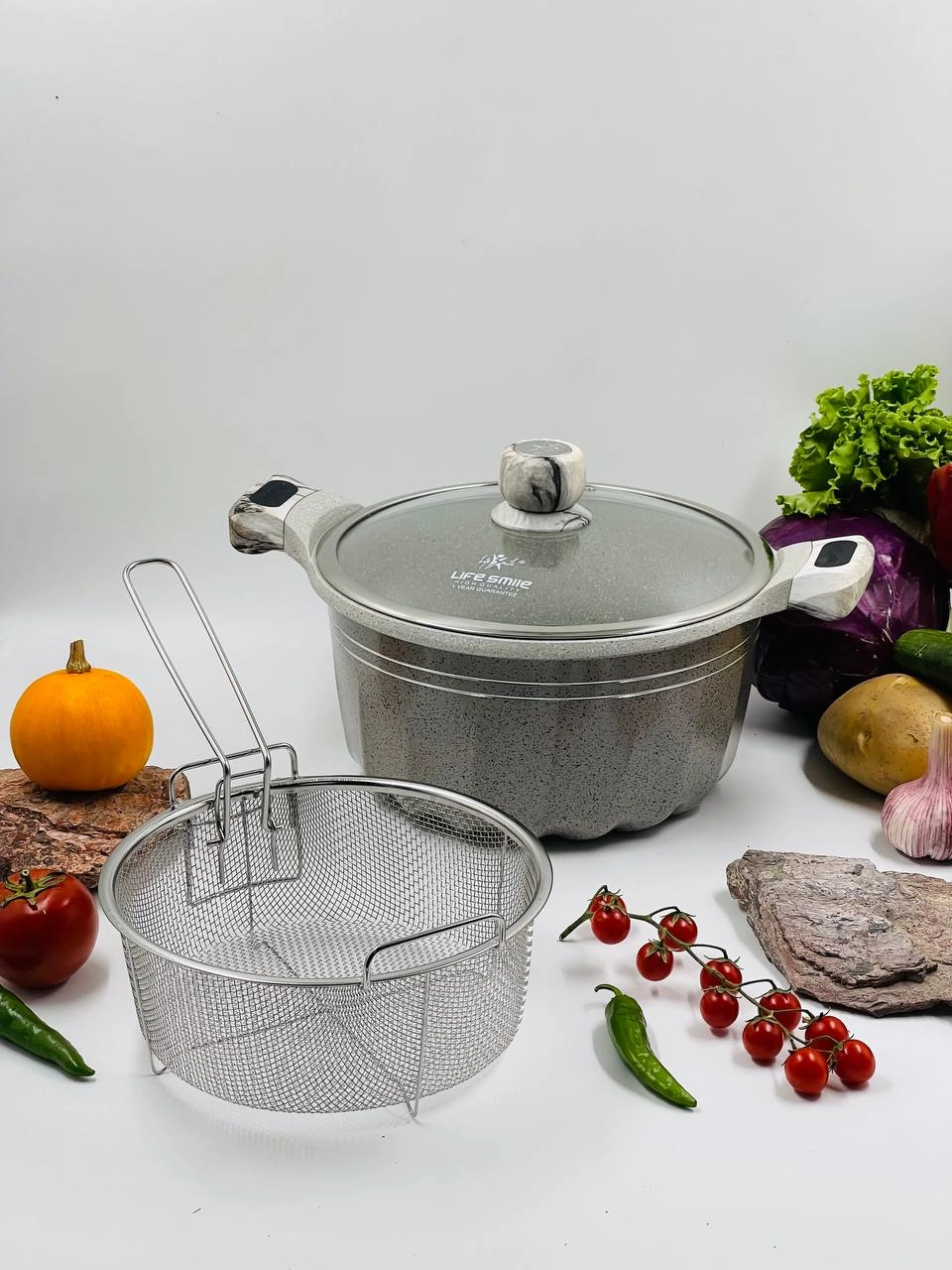 Qozon Life Smile 32sm 9.5l, Grey sotib olish