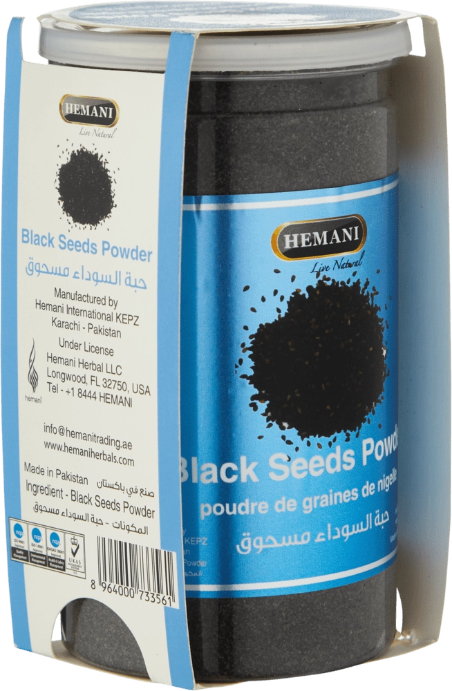 MAYDALANGAN QORA SEDANA KUKUNI BLACK SEEDS POWDER JAR 200GR O'zbekistonda