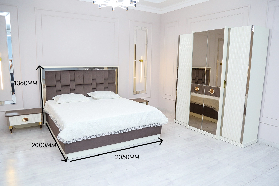 Monreal 4D yotoq garniturasi ko‘tarish mexanizmi bilan arzon