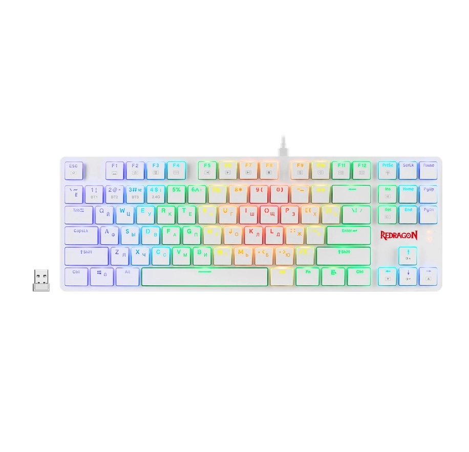 Клавиатура Redragon Anubis White (проводная+беспроводная) купить