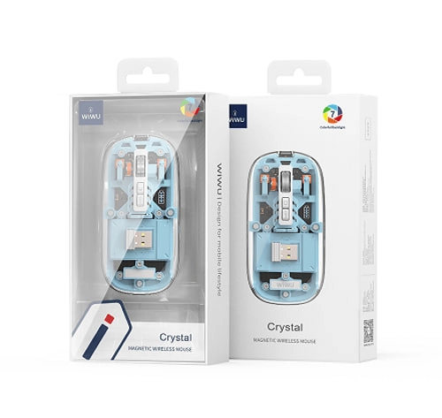 Беспроводная мышь Wiwu WM105 Crystal Wireless Mouse синяя в Узбекистане