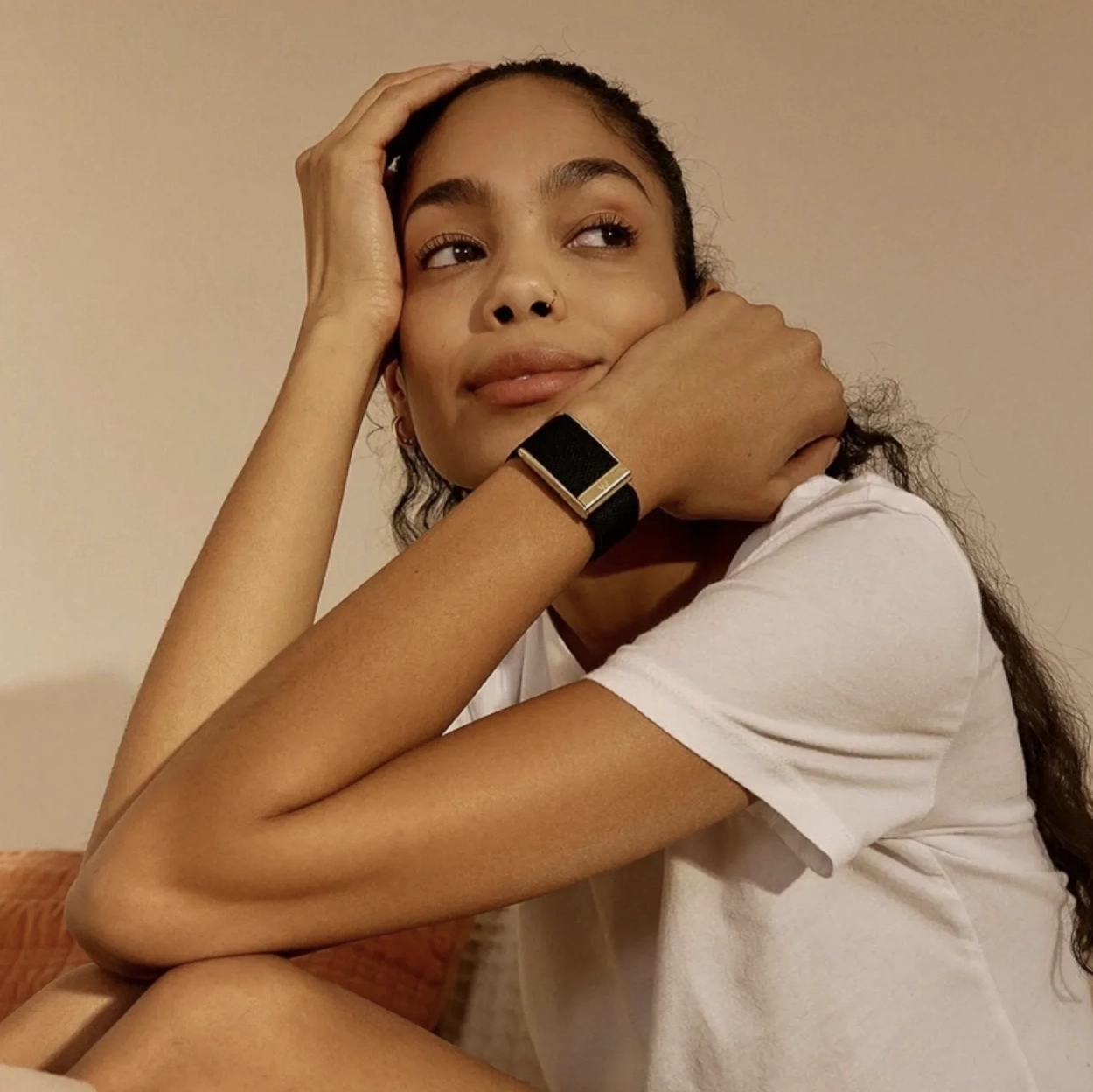 Ремешок для Whoop MG SuperKnit Luxe Band | Obsidian with Gold (Original) в Узбекистане