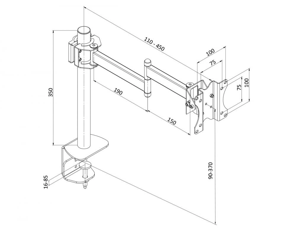 Настольный кронштейн KSL для одного монитора DM31T быстрая доставка