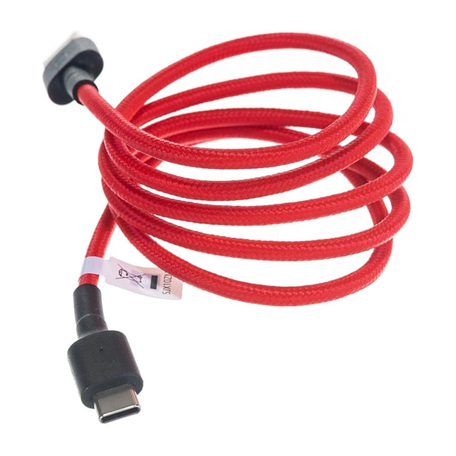 Mi Braided USB Type-C 100cm qizil kabeli arzon