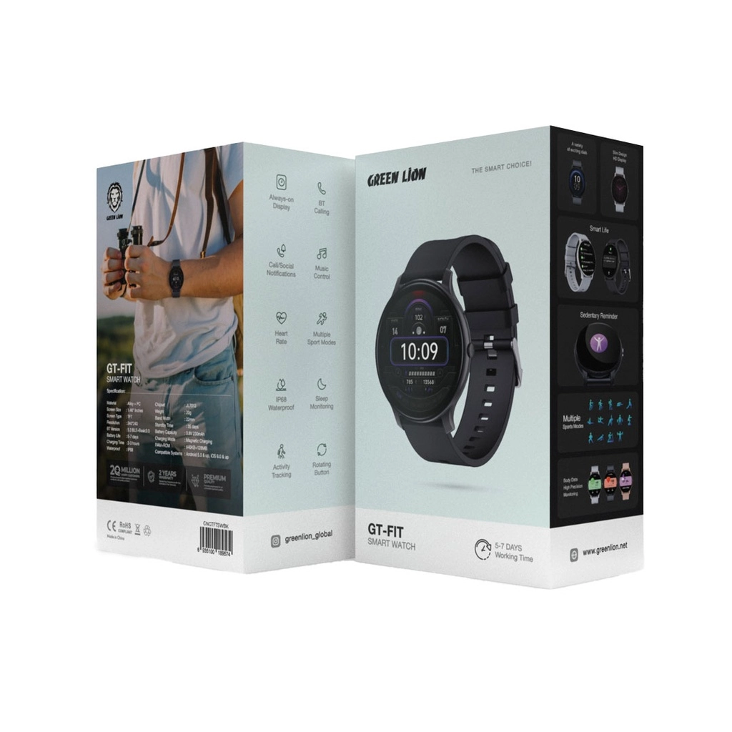 Green Lion GT-FIT qora smart-soati O'zbekistonda