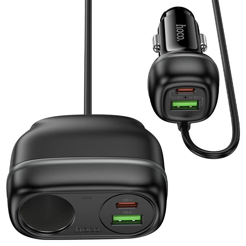 Avtomobil zaryadlash qurilmasi Hoco Z59A Rank 240W Car Charger - qora onlayn