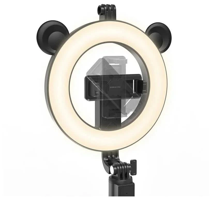 BOROFONE BY6 Bluetooth (selfi uchun monopod+ tritop+chiroq) qora monopod tutqichi O'zbekistonda